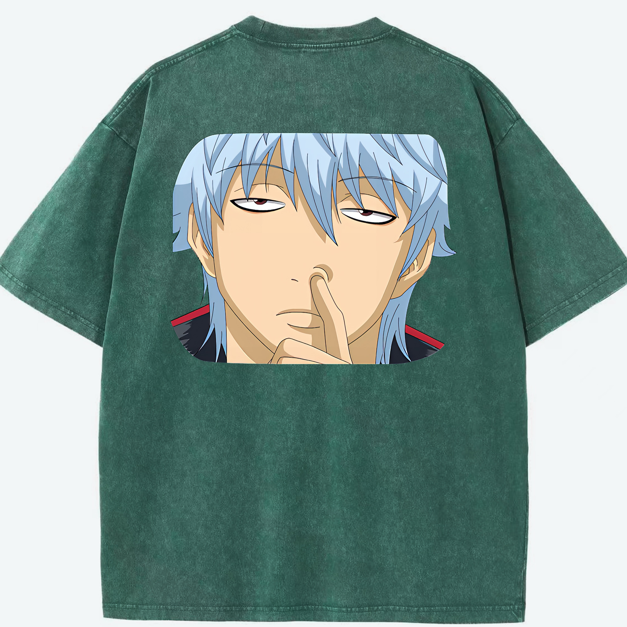 （画像用） ぎんたま 坂田銀時（さかたぎんとき） 神楽 志村新八（しむら しんぱち） GINTAMA Sakata Gintoki Kagura Shimura Shinpachi 綿100% ヴィンテージ風 半袖Tシャツ（背面プリント）
